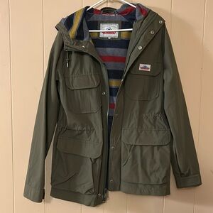 Penfield Kasson 60/40 Parka Field Jacket Lined Green With Hood Size Medium